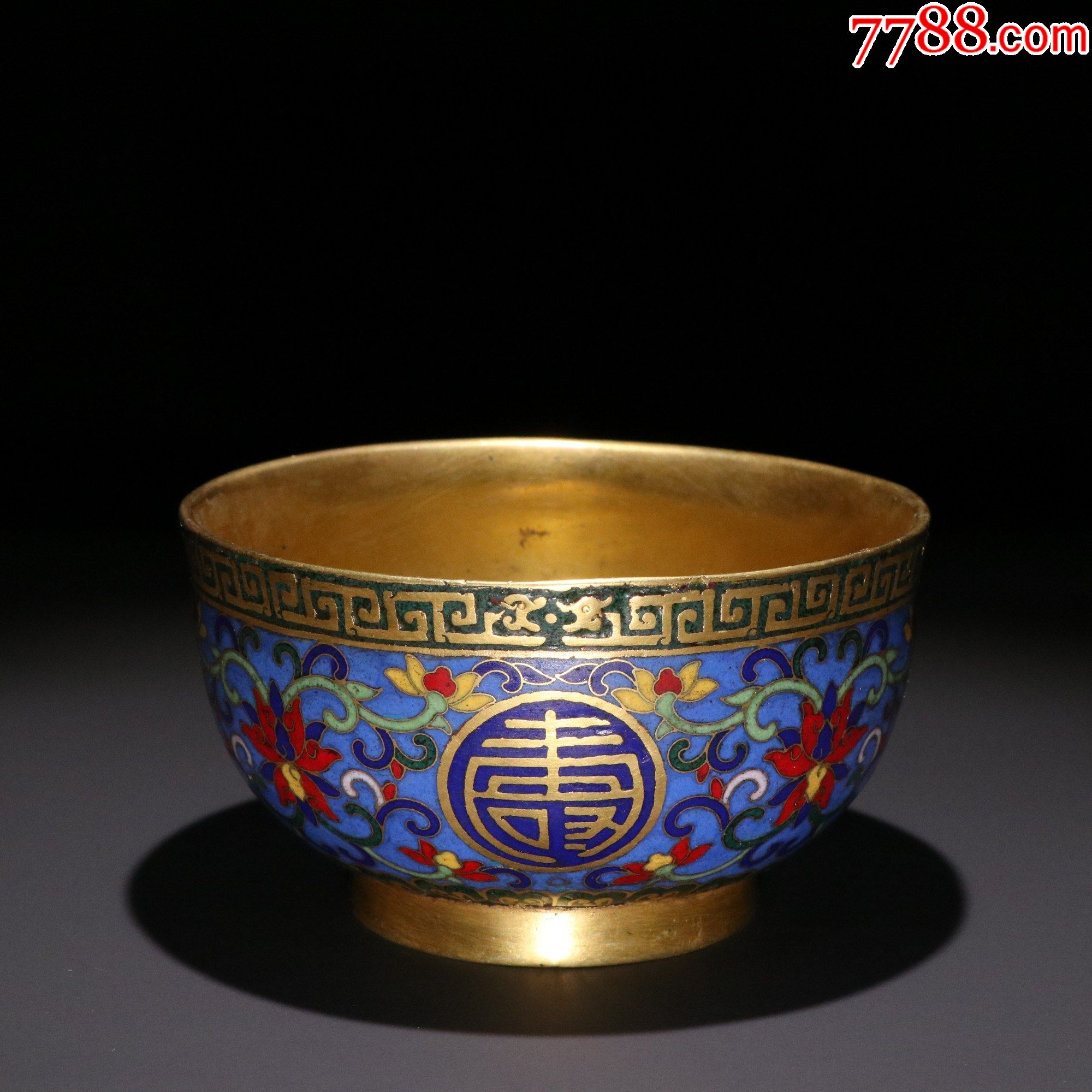 鎏金景泰蓝「万寿无疆」碗a19s110f