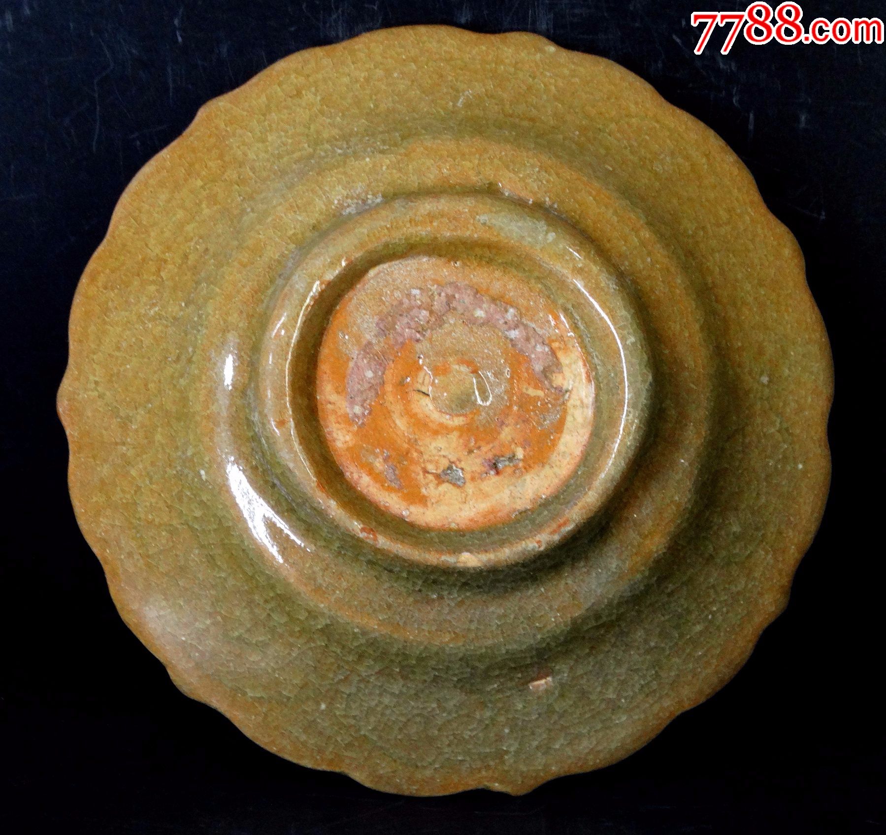120古玩古董高保老包真元代末明代初浙江大窑口龙泉黄釉花口杯盏