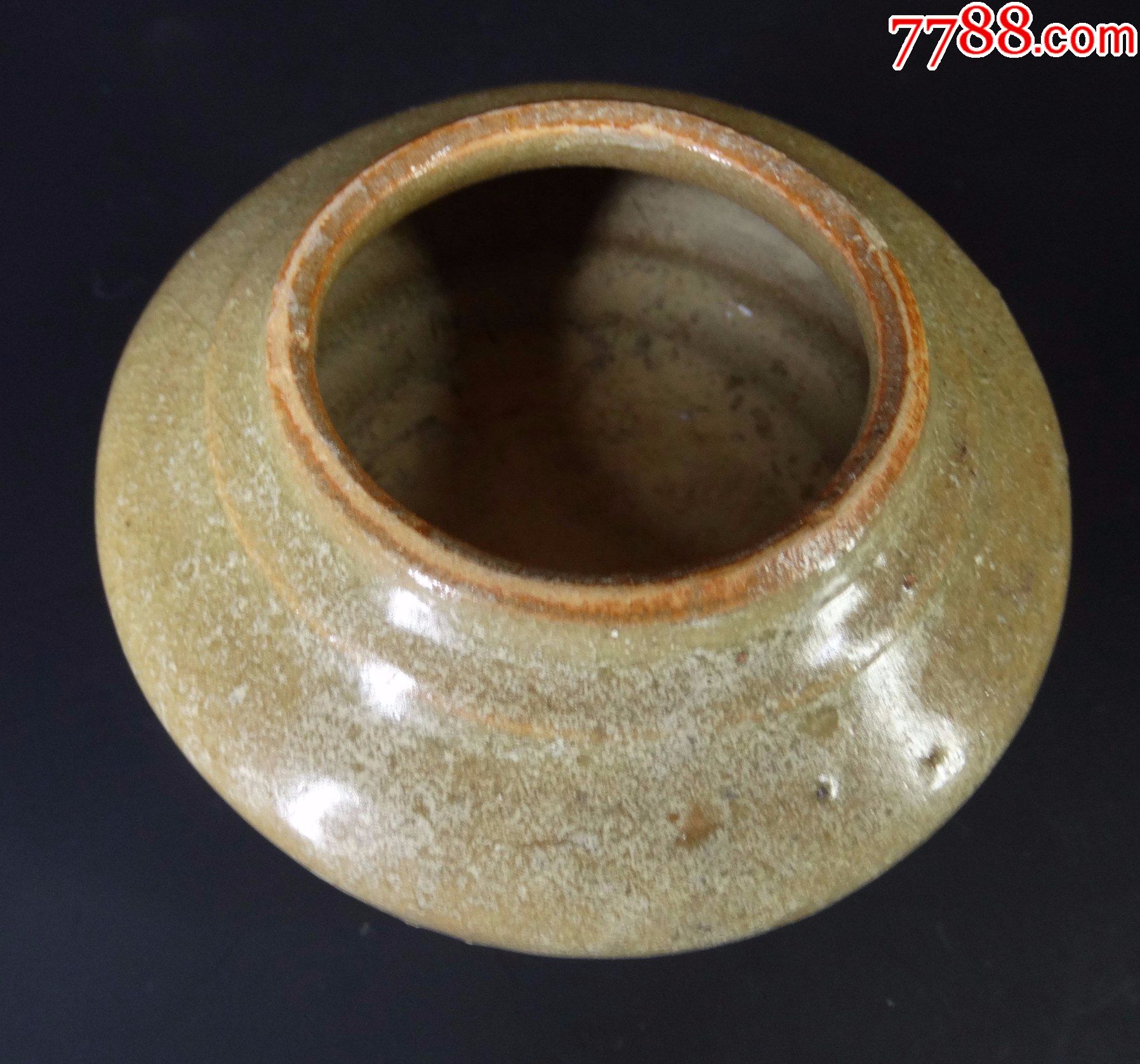 121-4老窯瓷器收藏高古代開門元代浙江龍泉窯口黃龍泉釉蓋罐精品