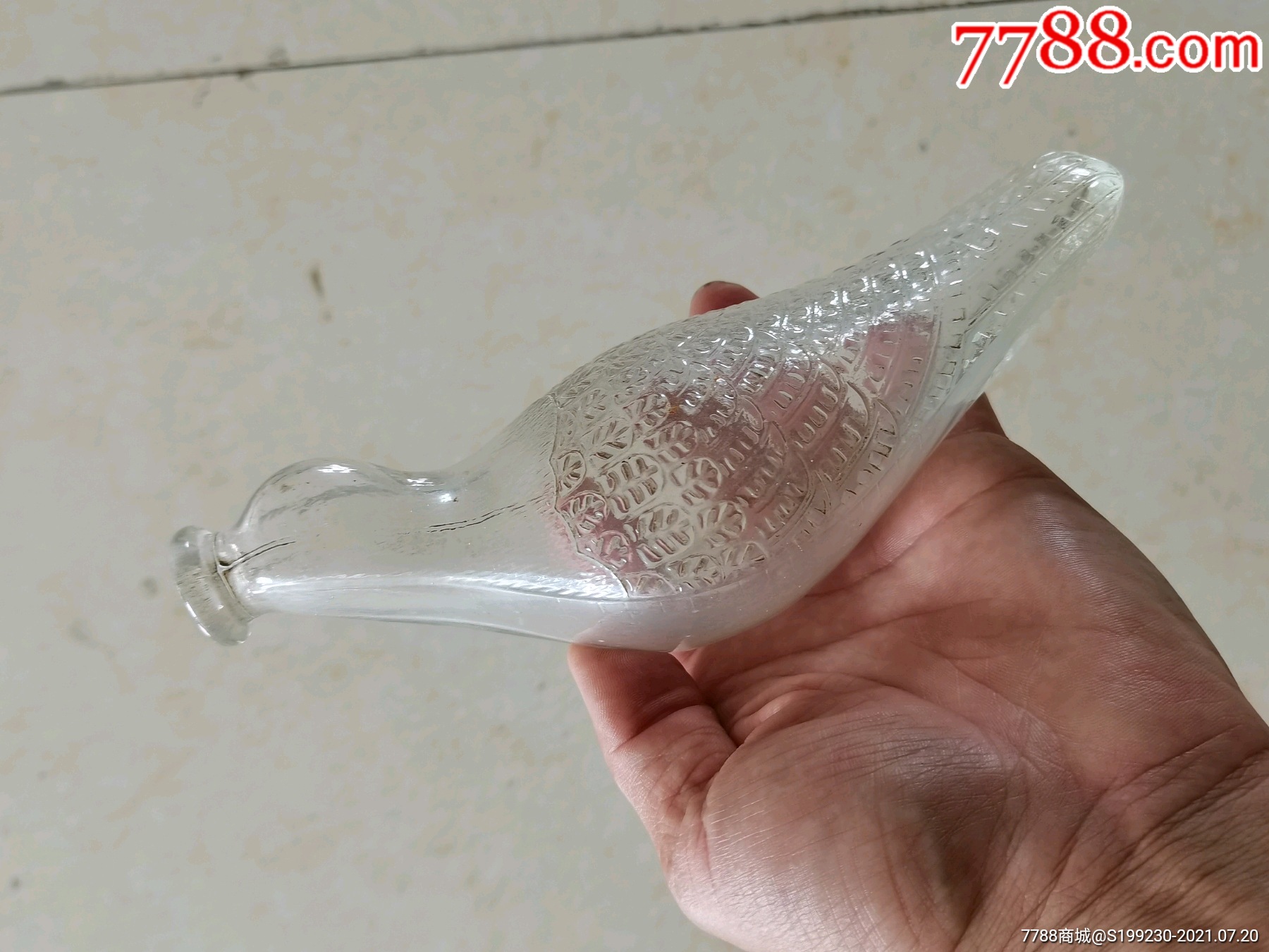 鸽形玻璃奶瓶,老玻璃奶瓶
