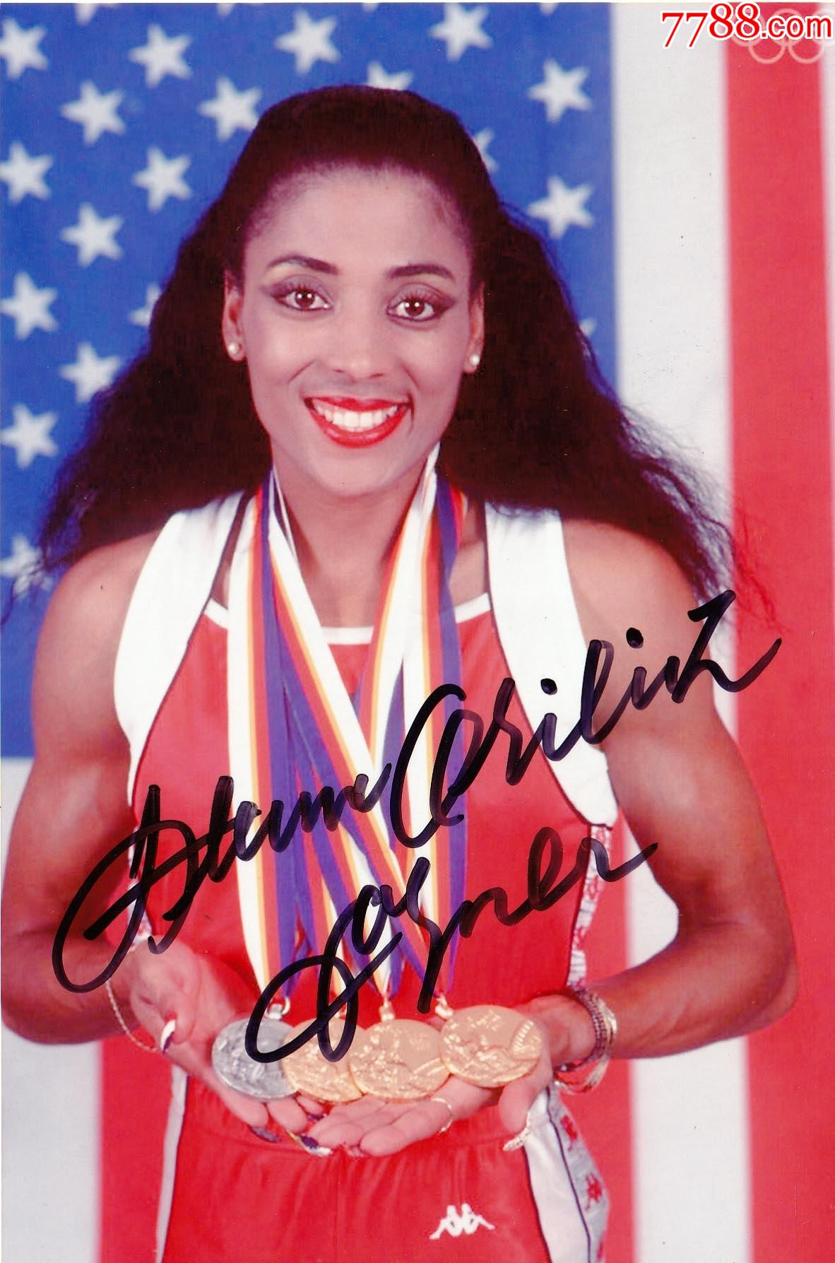 官方正品a正版田径奥运冠军格里菲斯乔伊娜亲笔签名照送礼佳品生日