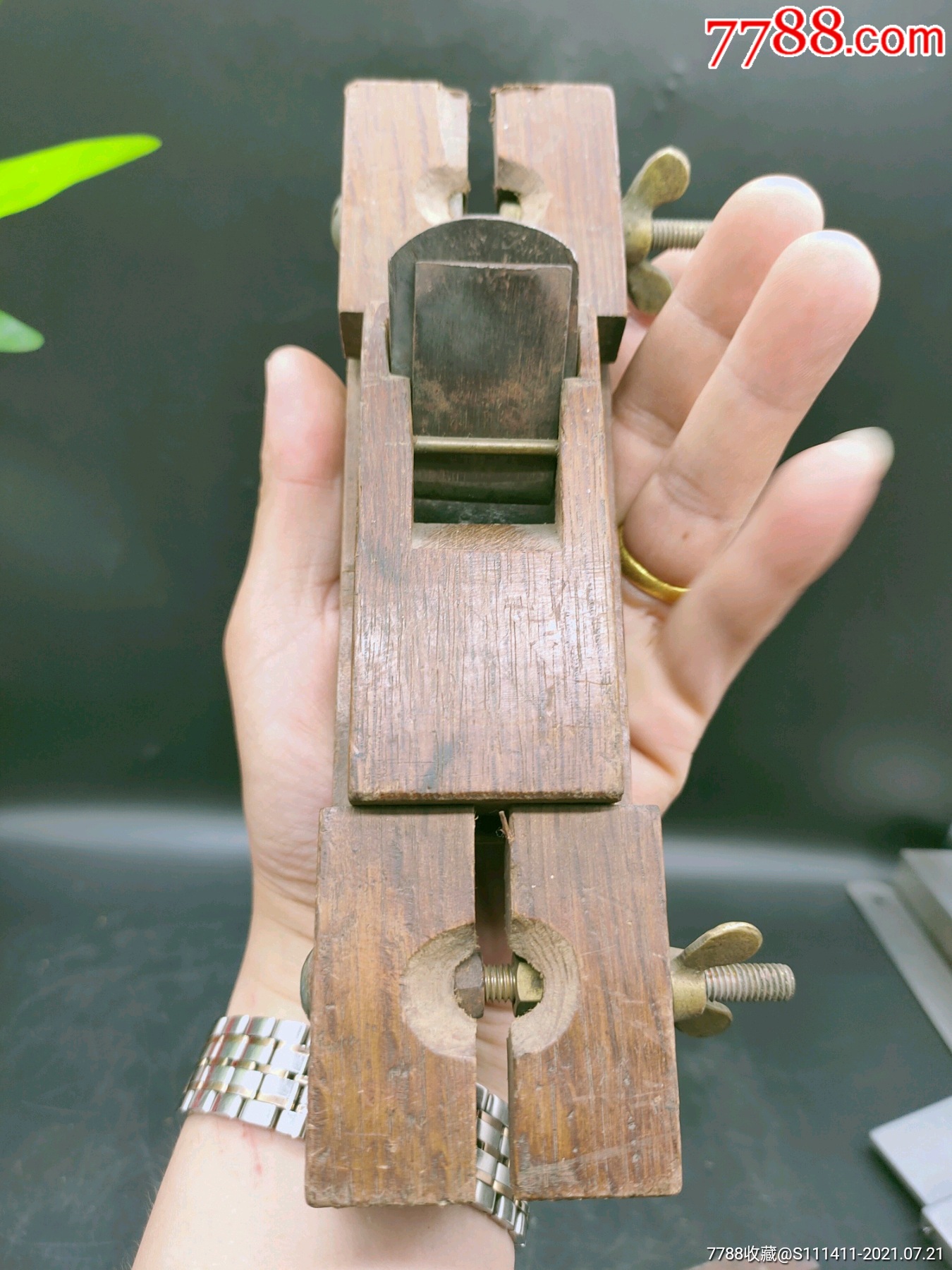 五十年代南柞木异形木工小刨子