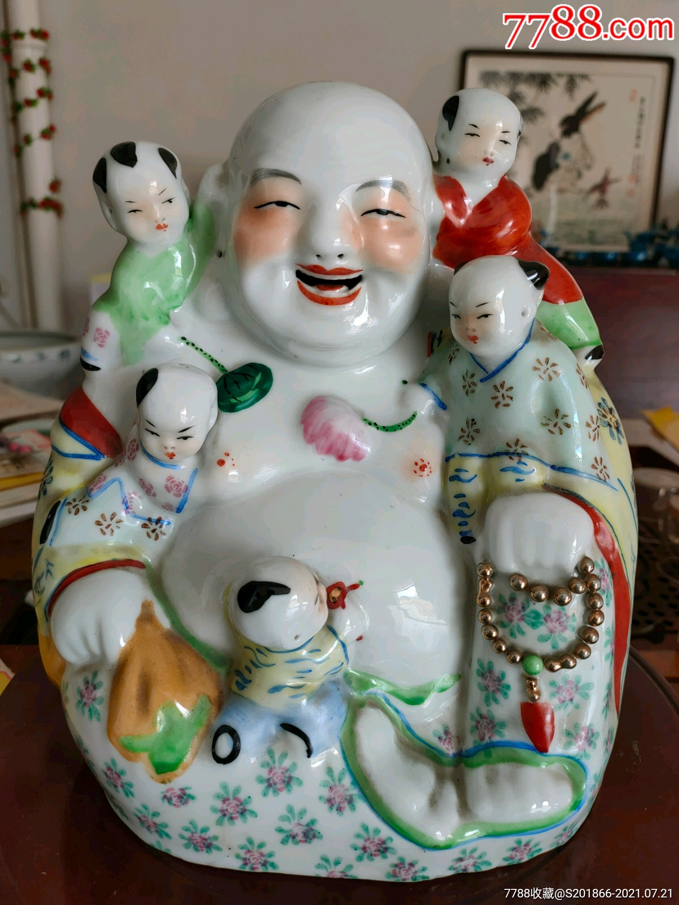 567五子闹佛瓷摆件