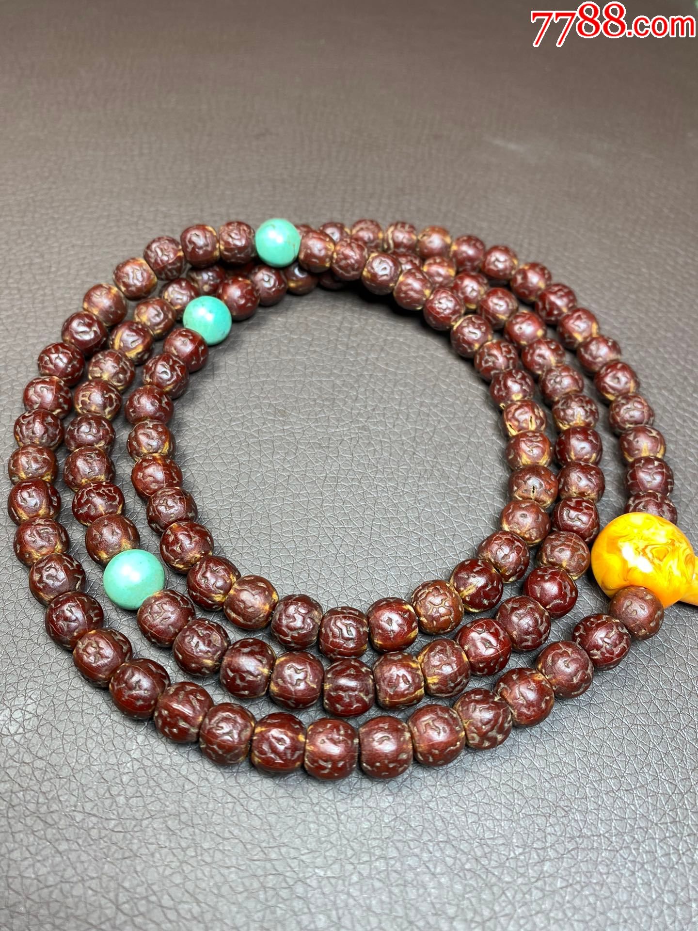 爆老藏传:朱砂供老金刚菩提108颗念珠_菩提手串/佛珠_第6张_7788铜器