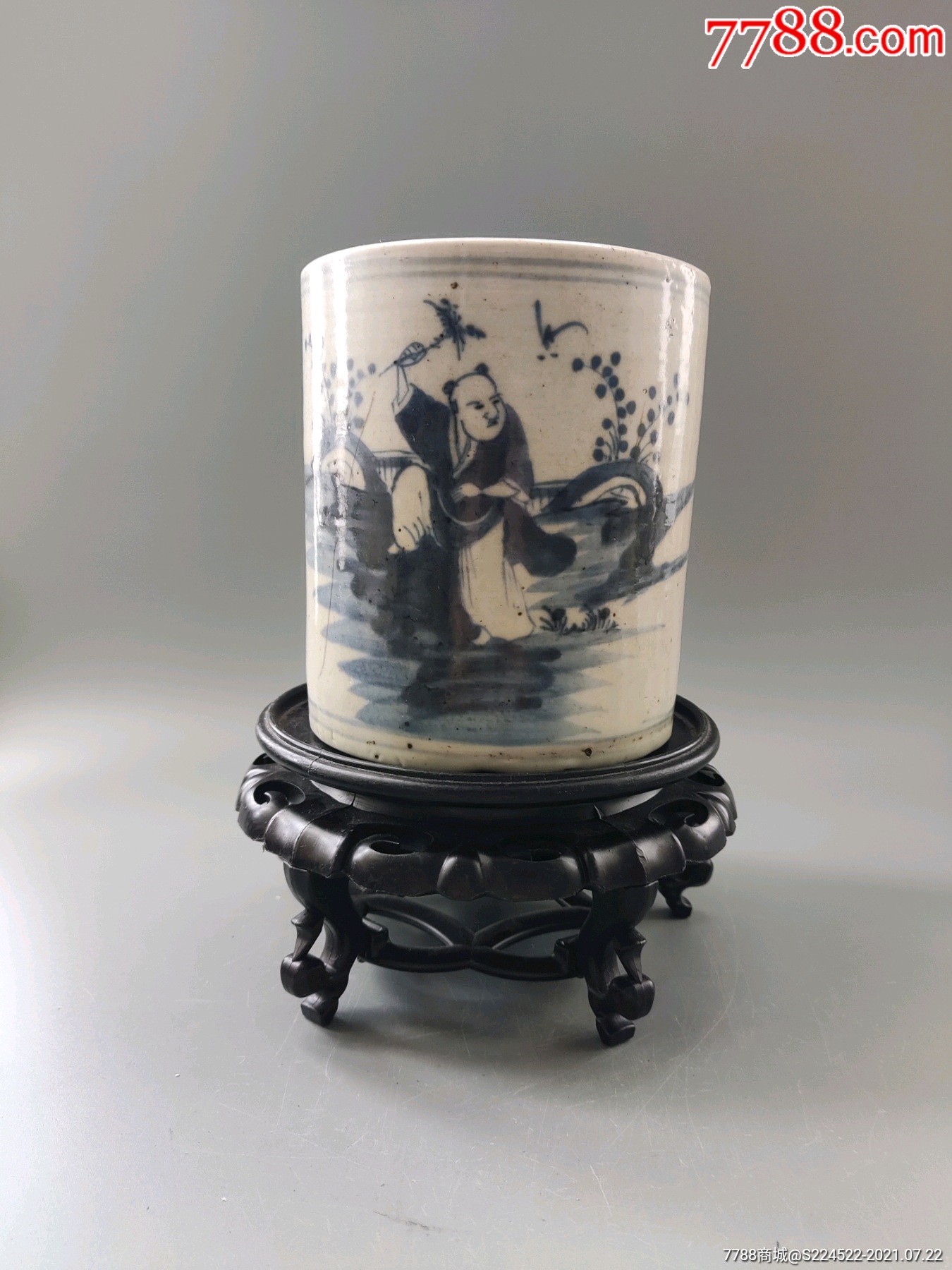 乾隆青花婴戏大笔筒-价格:780元-se81570767-青花瓷-零售-7788收藏