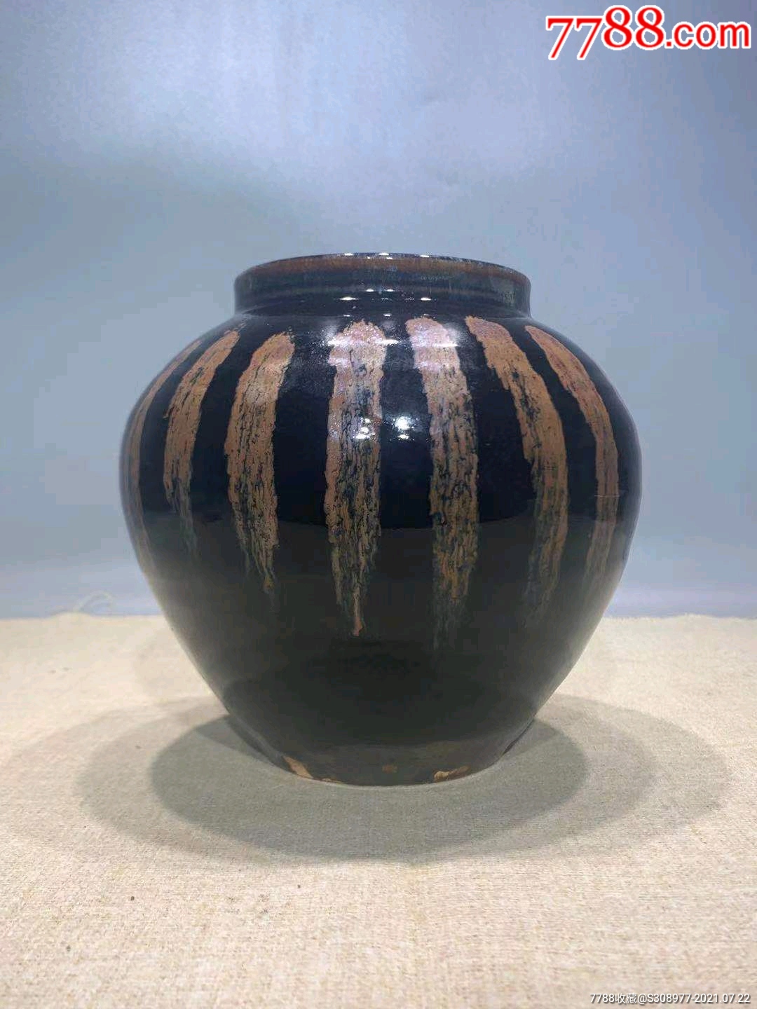 宋代黑釉窑变罐_价格1200元_第1张_7788收藏__收藏热线