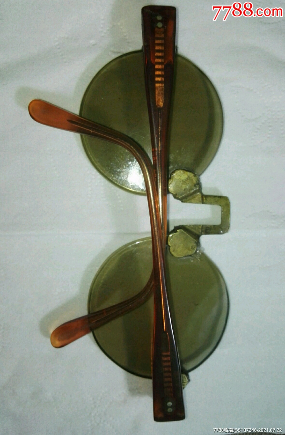 民国茶色水晶眼镜平光镜