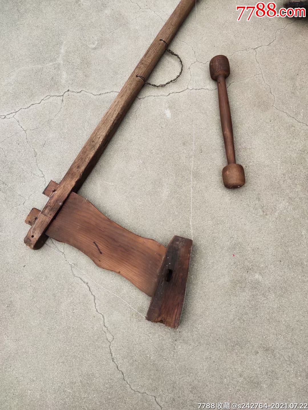 民俗精品,手工弹棉花,轧棉花工具一套.展馆装修装饰佳品.