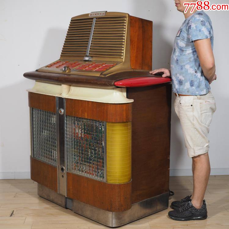 美国古董aireon牌电唱机黑胶唱片机ktv自动点歌台电子管点唱机