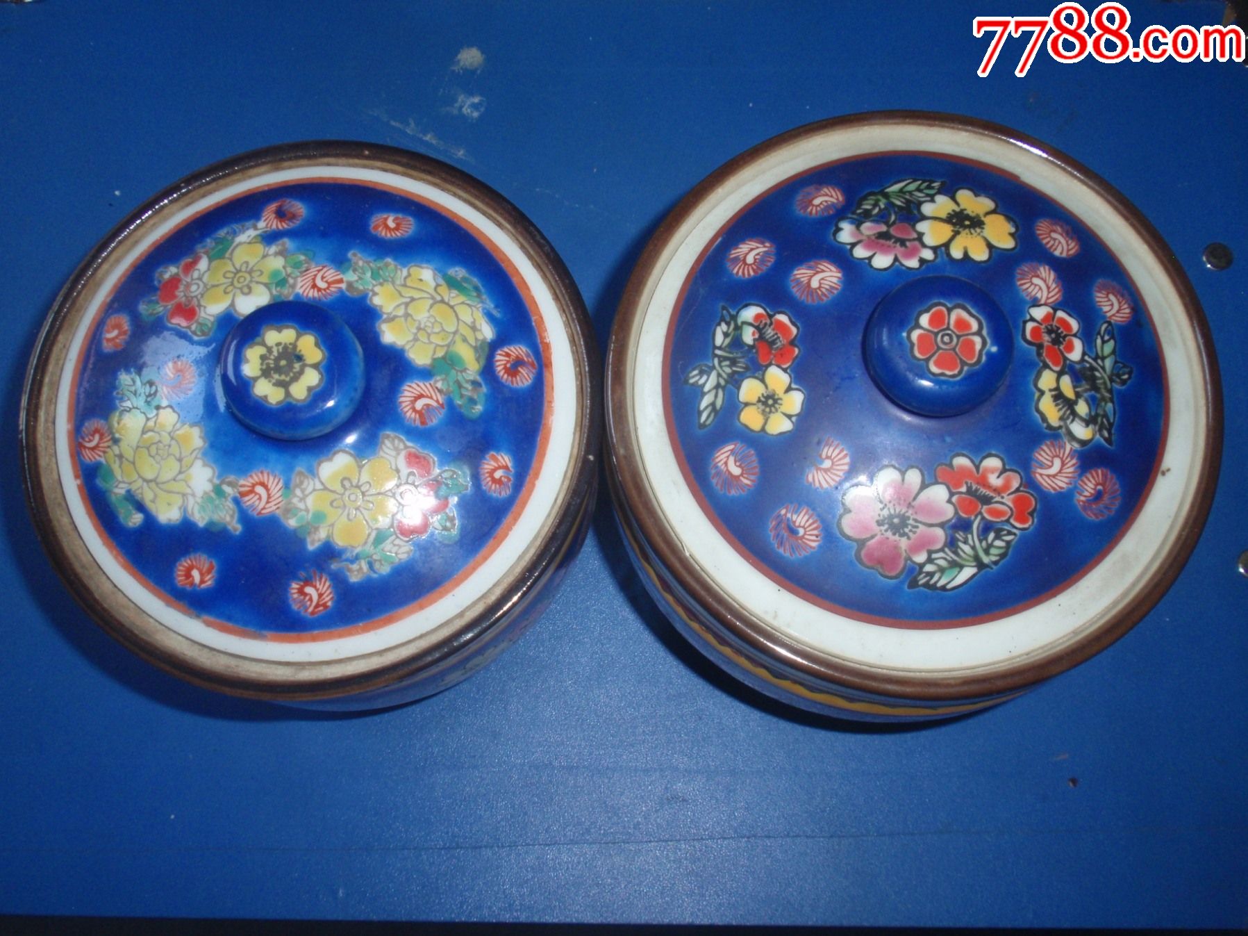 景德镇鸳鸯福寿罐一对品相尺寸请见图