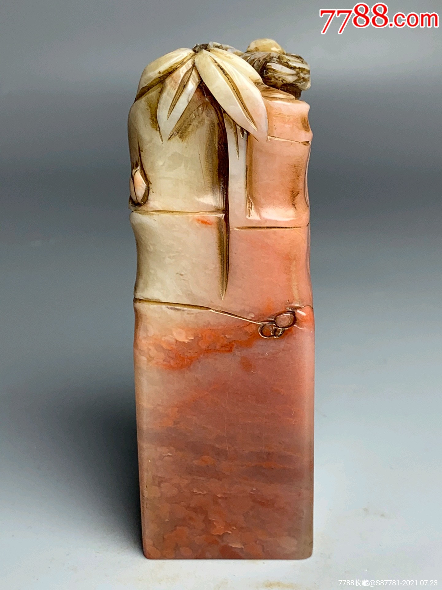 旧藏珍品原石纯手工雕刻寿山石印章.琴瑟和鸣,同心同德,节节高升