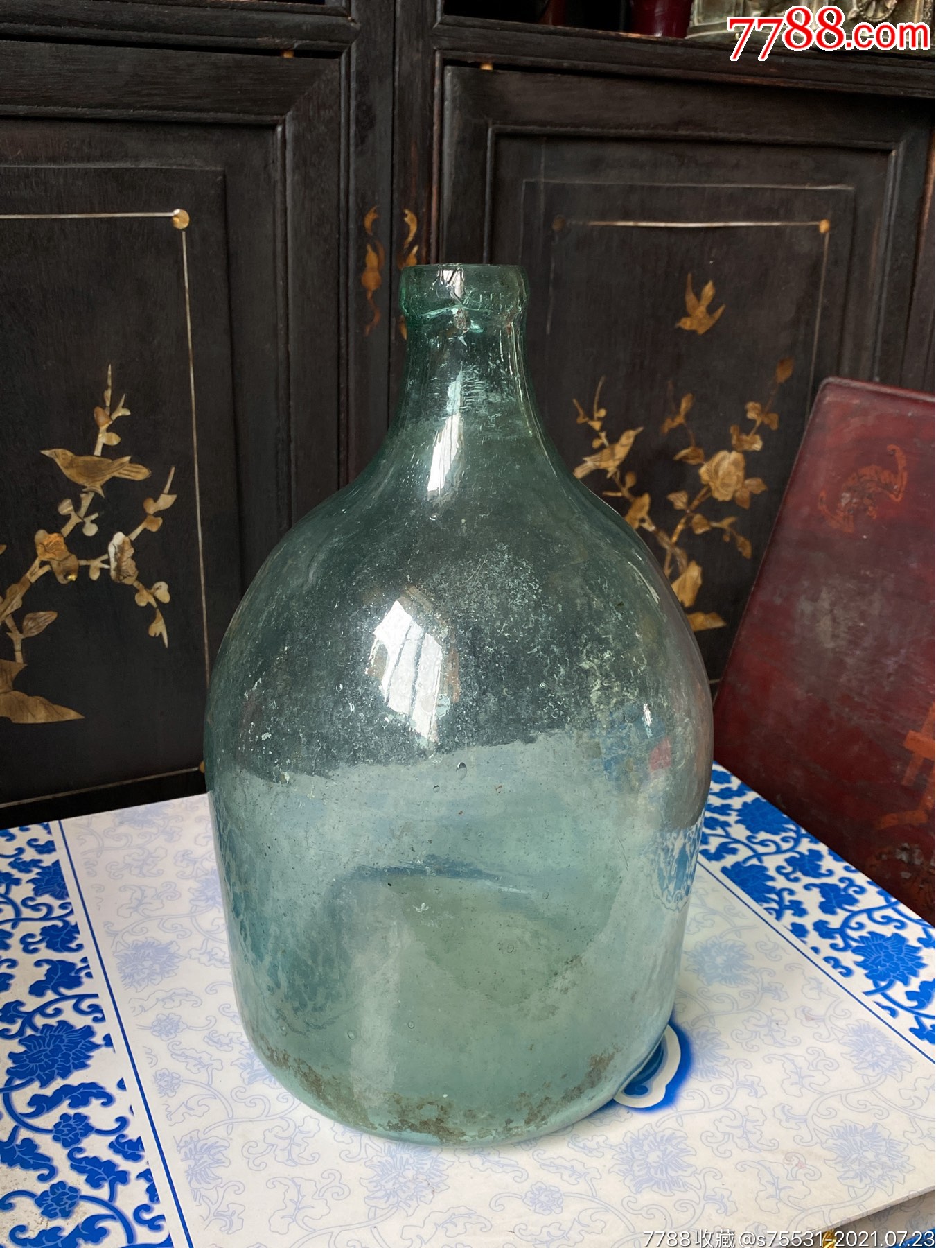 60年代淄博美琉产超大透明琉璃瓶