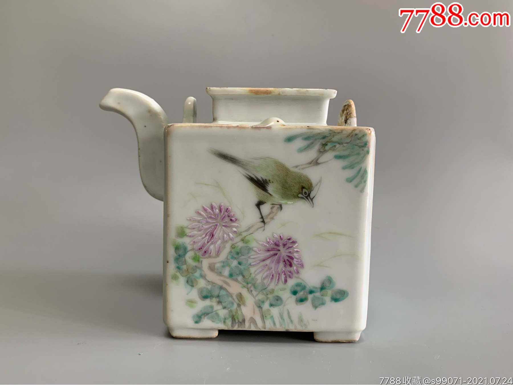 光绪浅绛彩瓷画家小山氏方壶