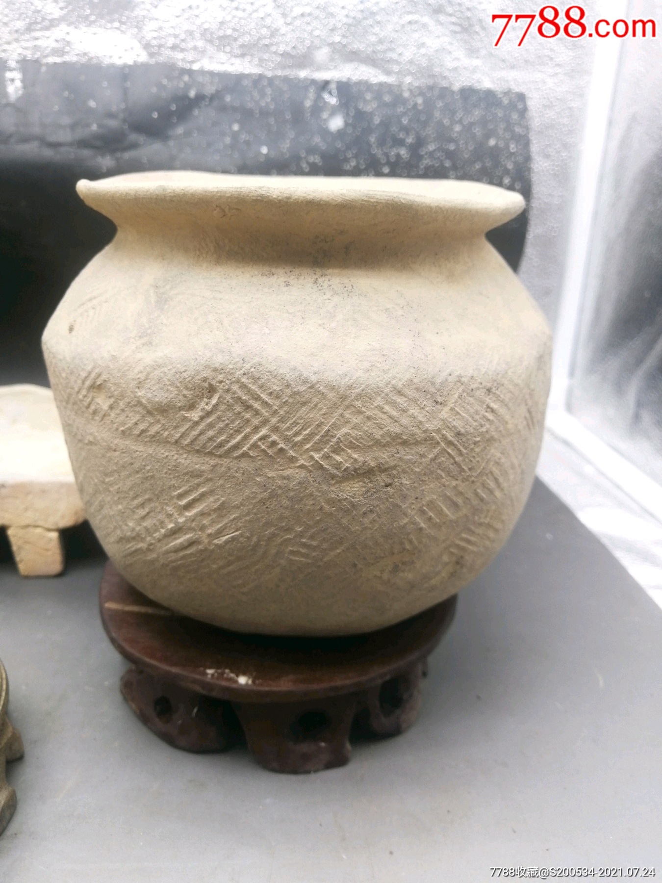 陶器繩紋陶器高古老窯石器時代古董古玩收藏禮品擺件升值3000年前