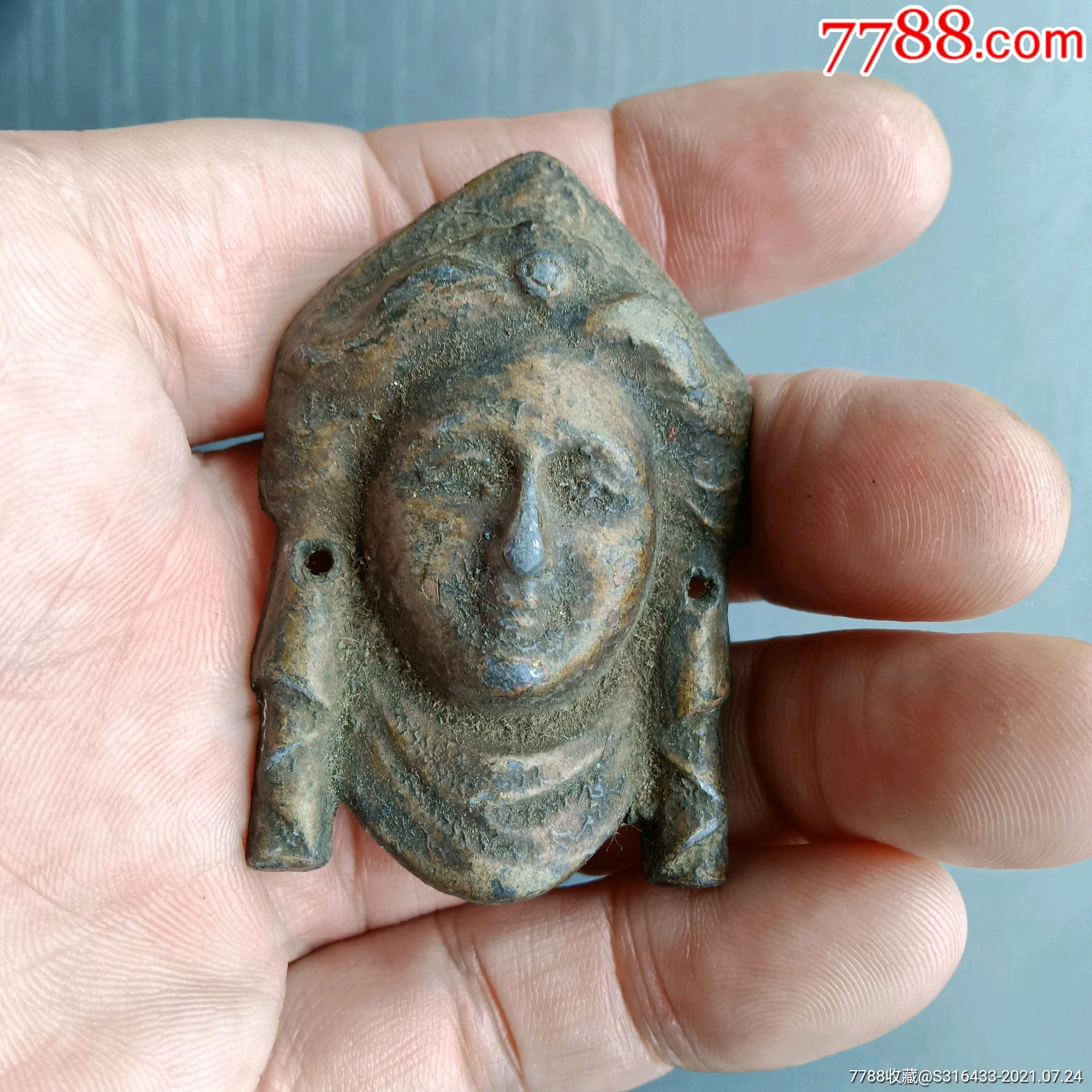 清末神仙人物铜头像