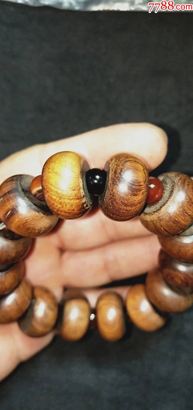 193号正宗海南黄花梨老算盘珠手串1421cm品相如图终身包老包真纹理