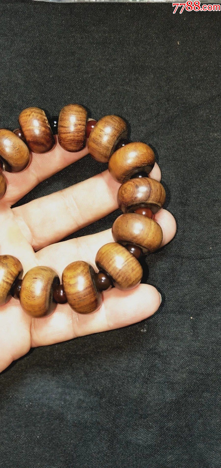 193号正宗海南黄花梨老算盘珠手串1421cm品相如图终身包老包真纹理