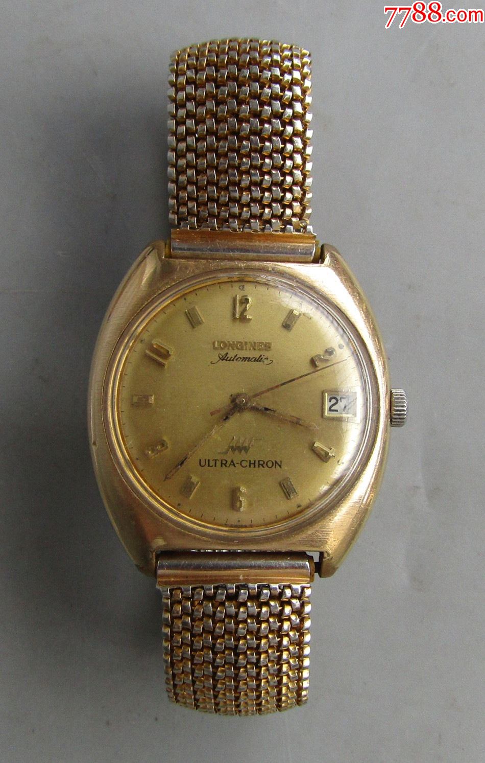 瑞士浪琴自动机械40微米包金古董男表