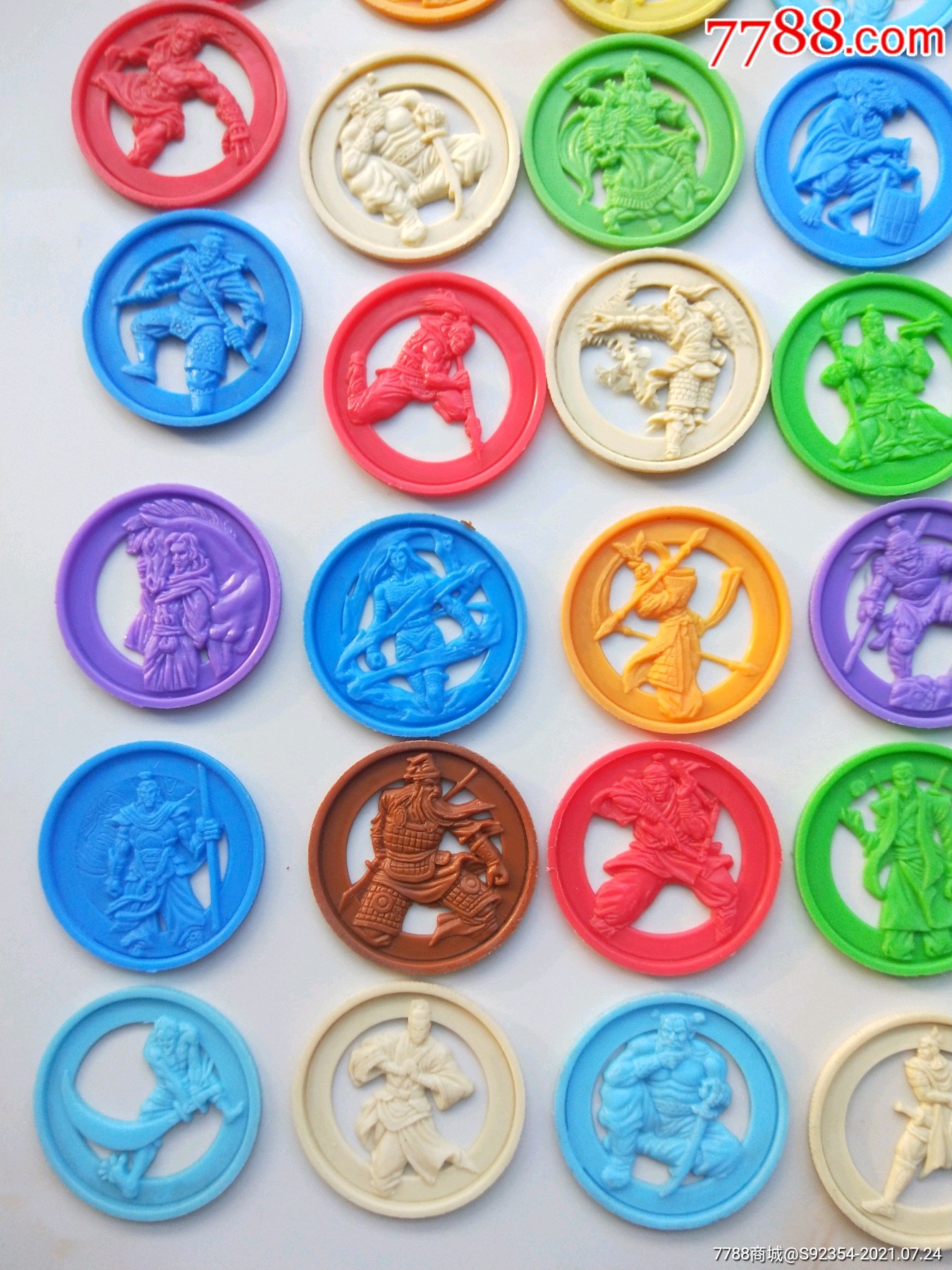 水浒卡,塑料圆卡,64张一起