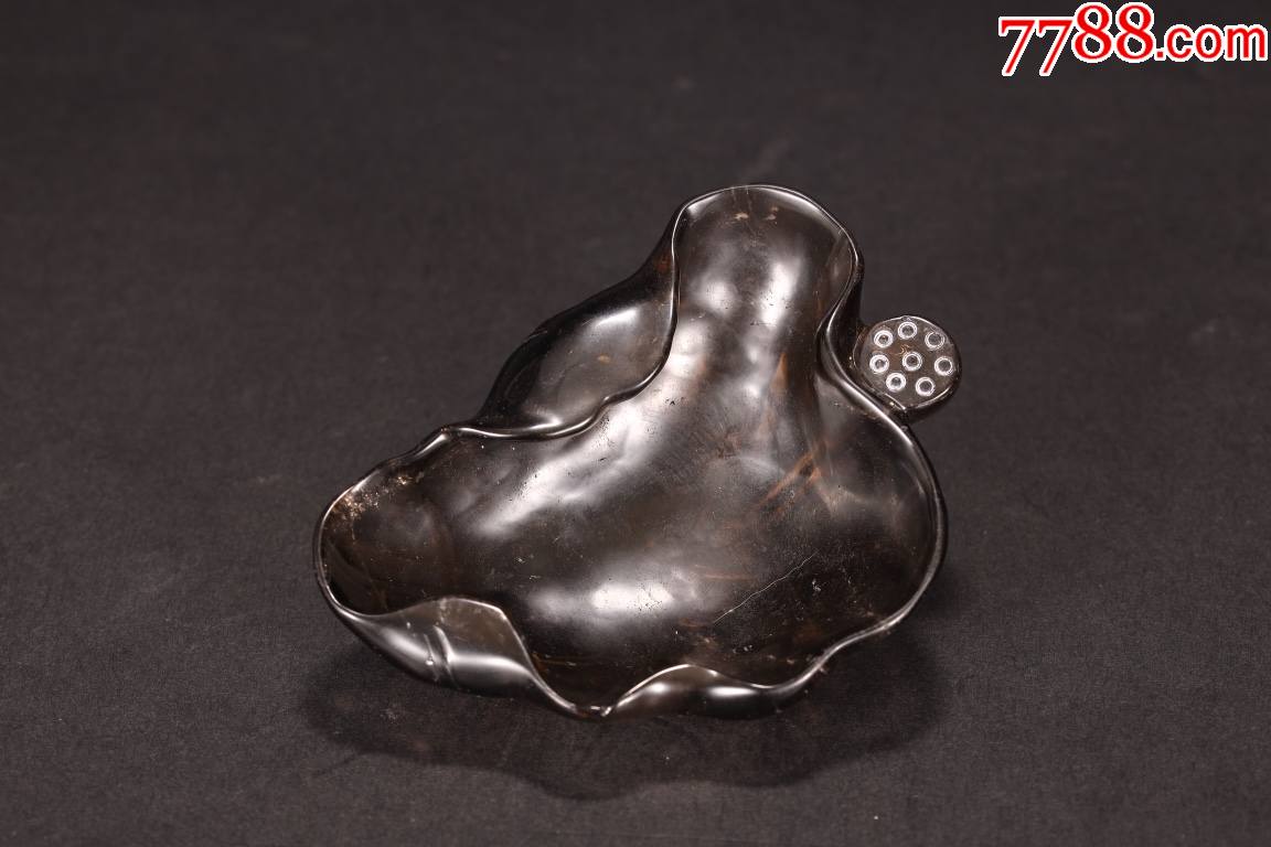 茶水晶荷叶笔洗