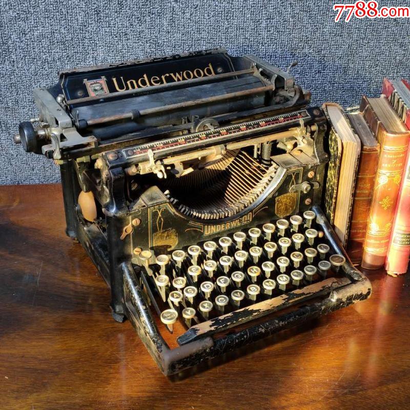美国古董安德鲁underwood大型老式机械英文打字机打印机故障机