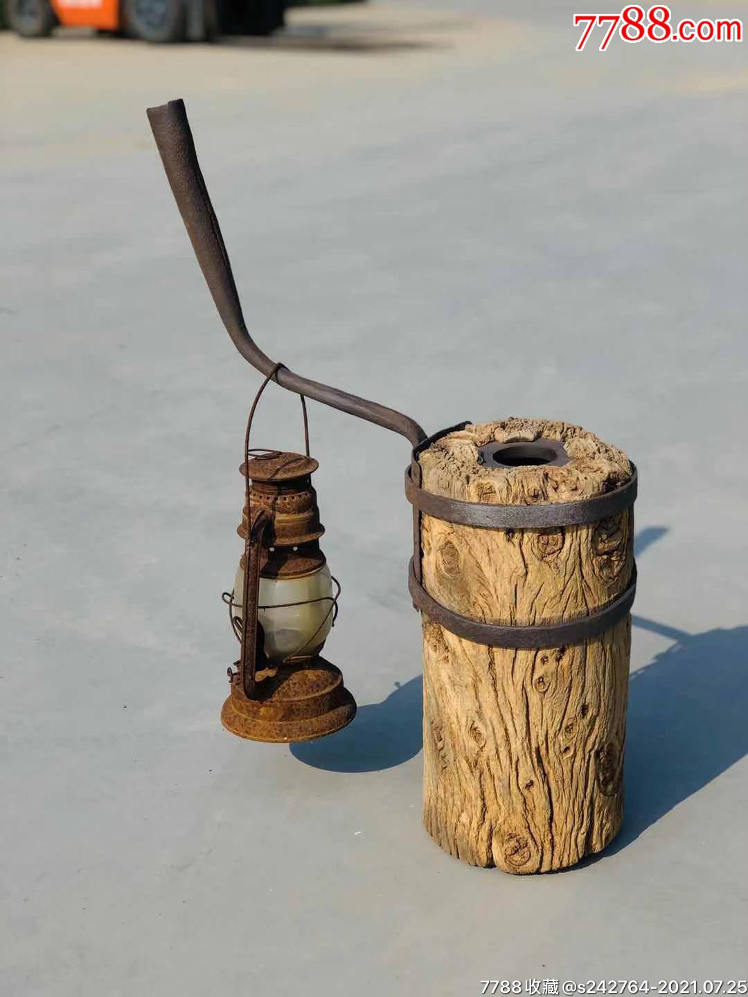 百年风化榆木轳辘轴头老铁艺精美漂亮