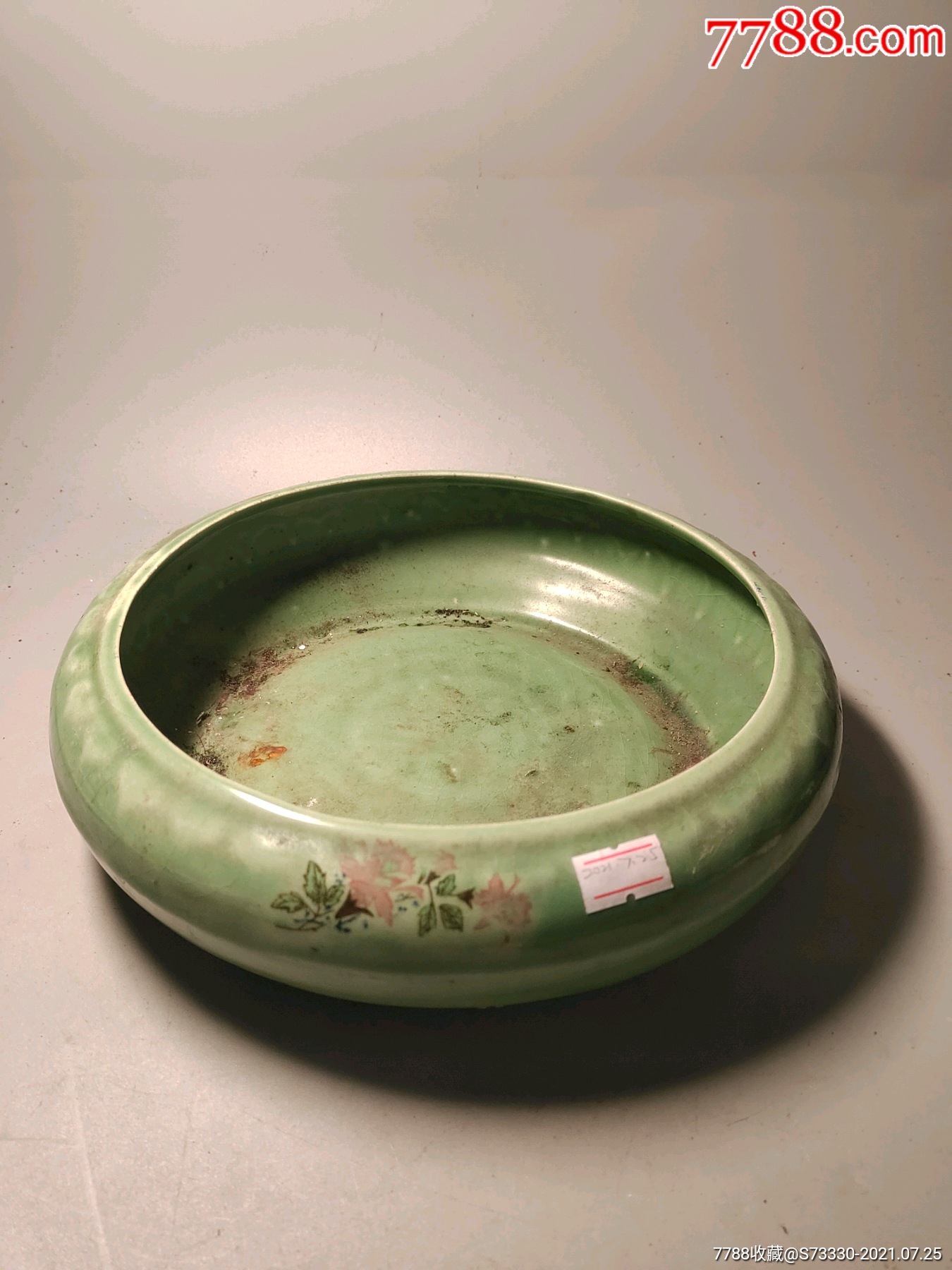 80年代,绿釉花卉水仙盆_彩绘瓷/彩瓷_专注寡妇二十年【7788收藏__收藏