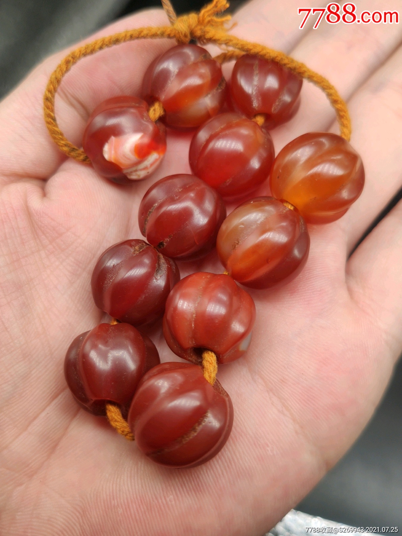 旧藏,老玛瑙瓜珠