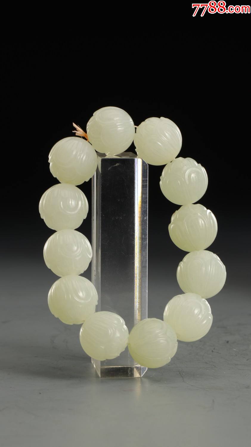 和田白玉莲花手串