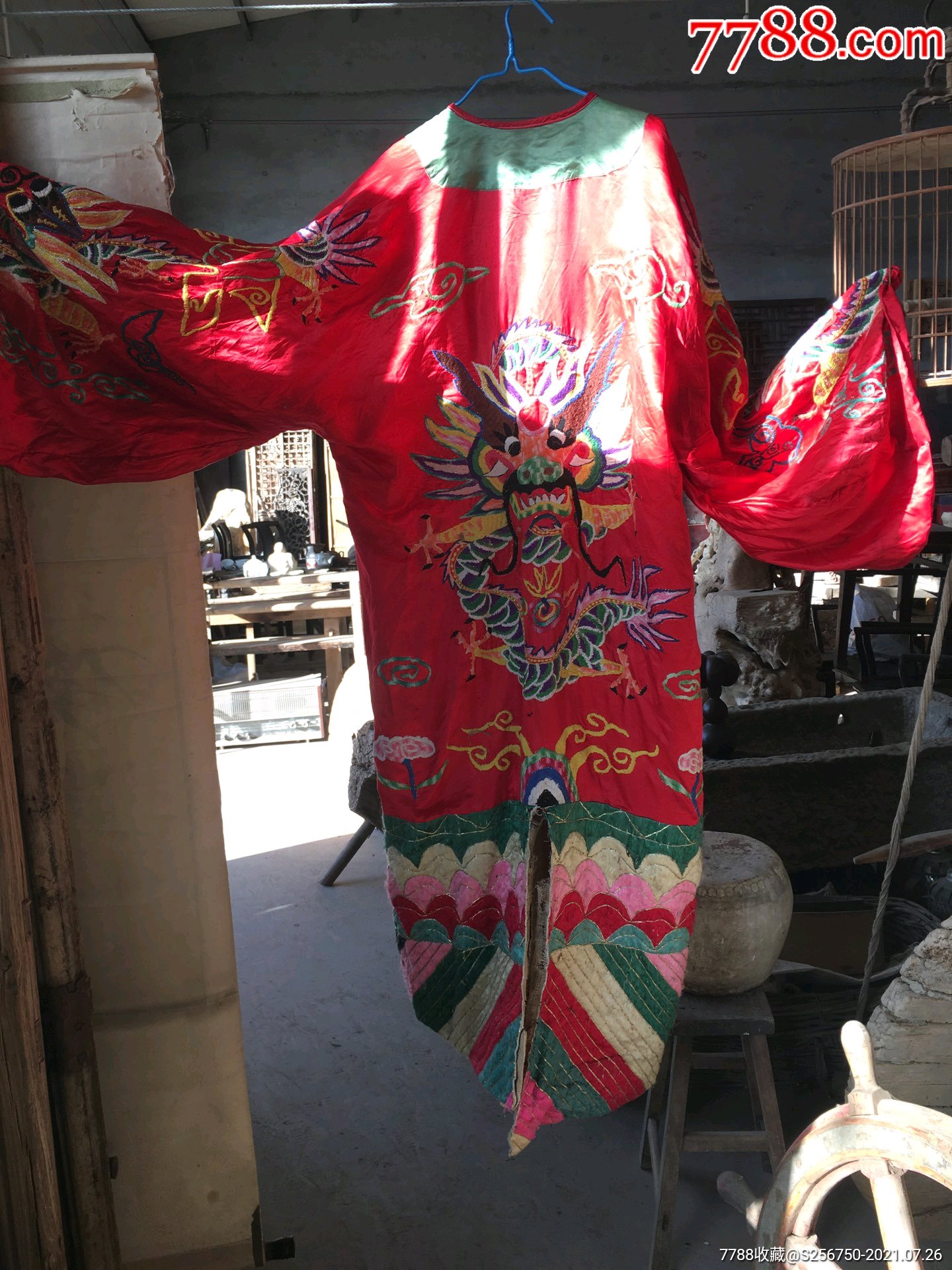 清代老唱戏戏服蚕丝纯手工刺绣全品_戏服/戏袍_图