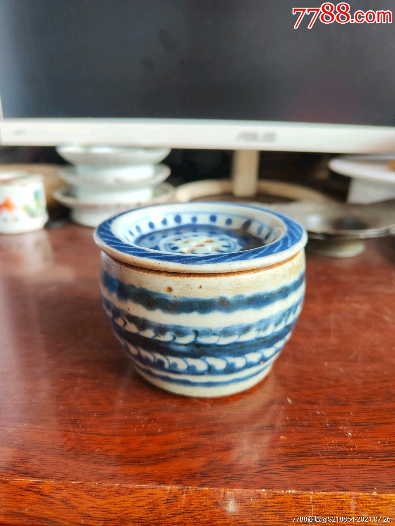 清代青花蛐蛐罐