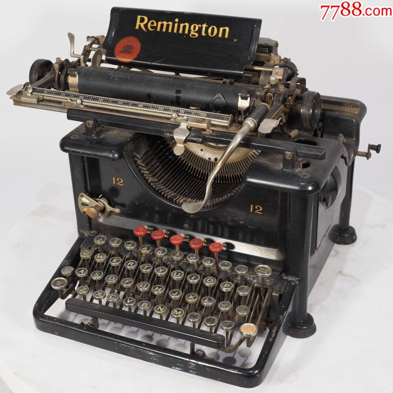 美国古董老物件雷明顿remington12英文机械打字机功能正常8品