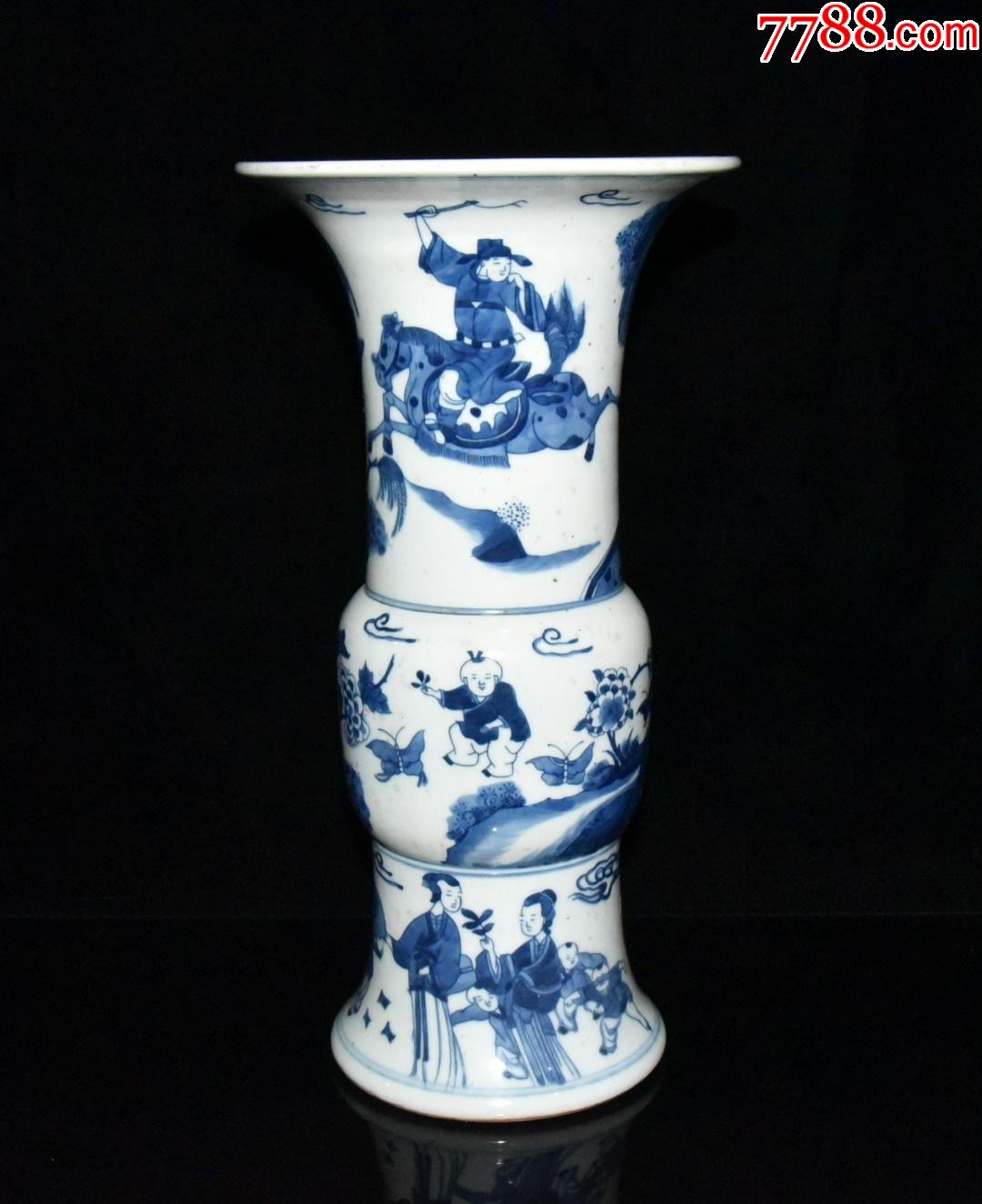 青花人物故事花觚(现代工艺品)