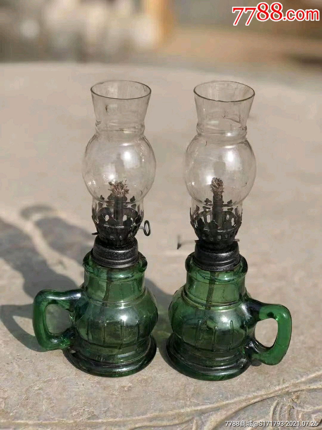 五十年代油灯一对_马灯/煤油灯_图片欣赏_收藏价值_7788明信片收藏