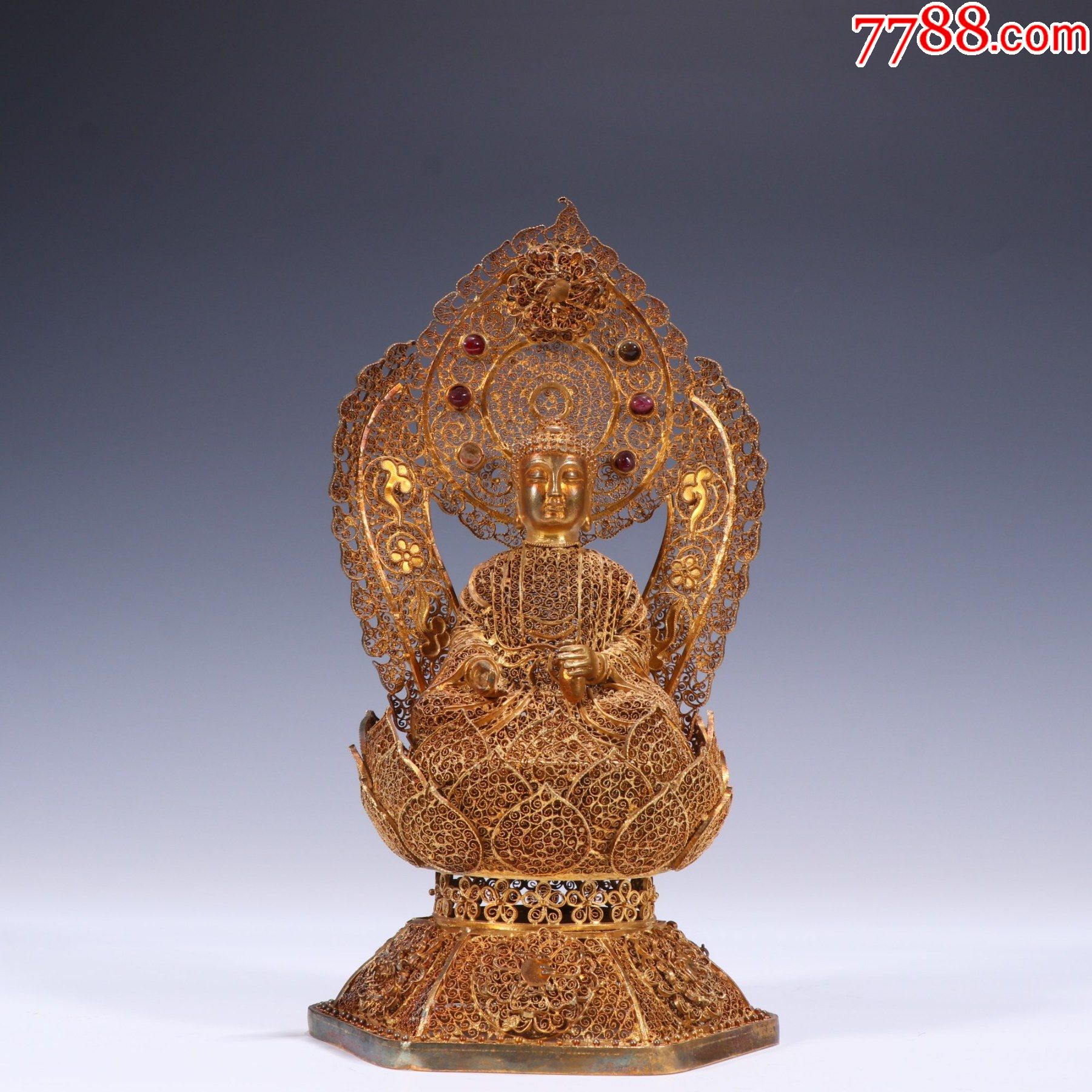 银鎏金花丝释迦摩尼佛