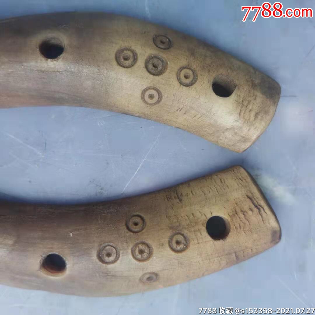 牛角,老物件一对_其他生活用具_种类图片_收藏价格_7788茶具