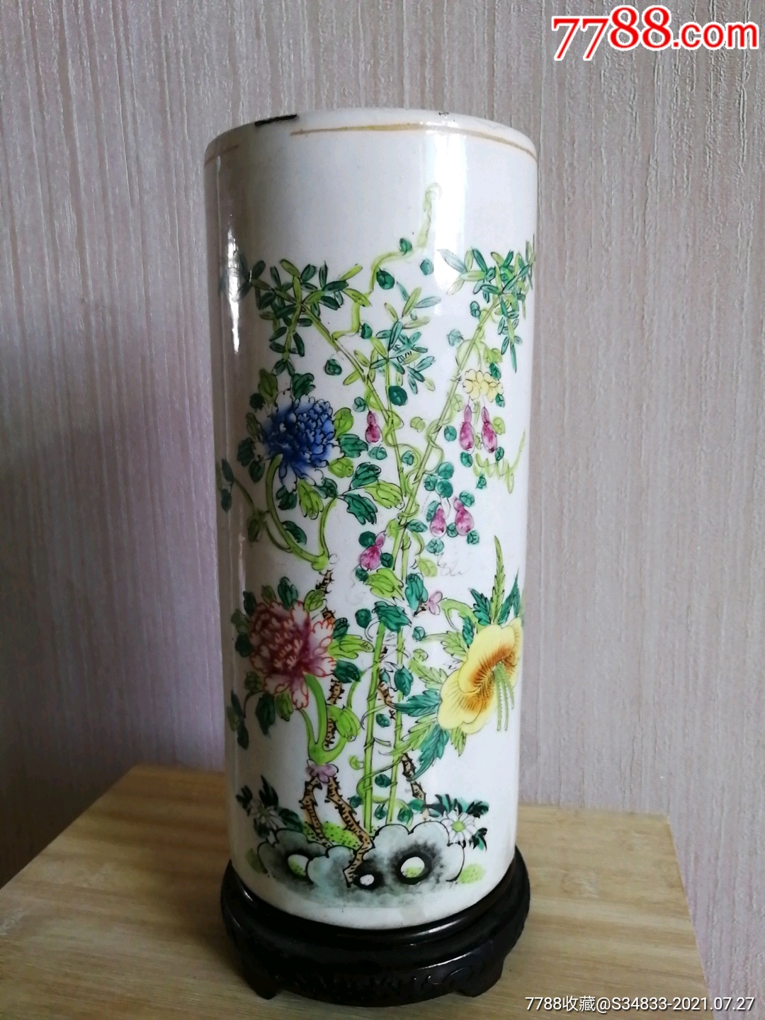 民国时期手绘花卉帽筒_价格2000元_第1张_7788收藏__收藏热线