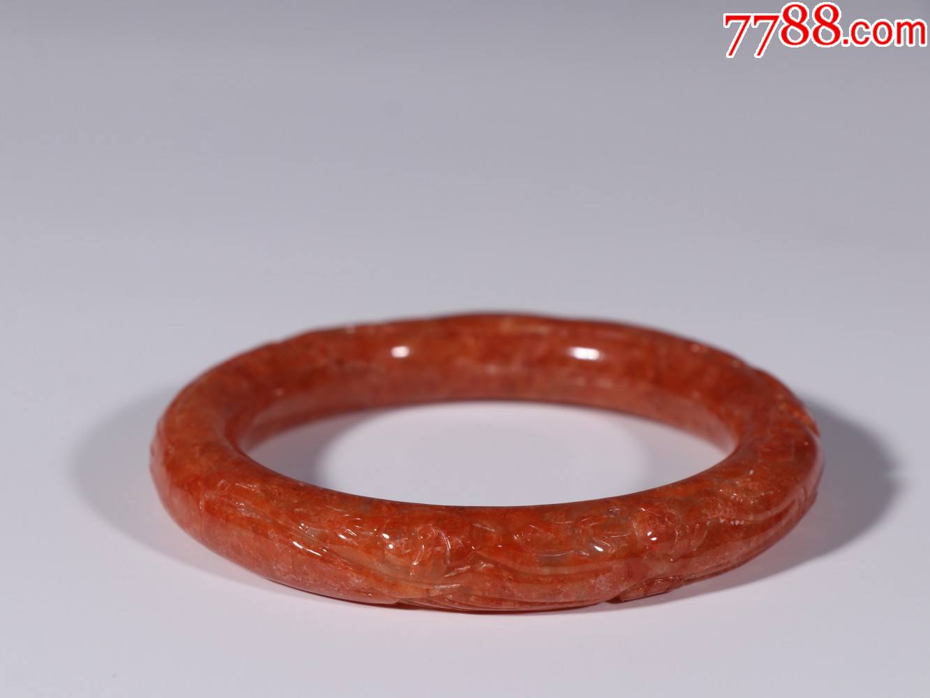 回流红翡翠雕梅花纹手镯_价格12000元_第1张_7788商城__七七八八商品