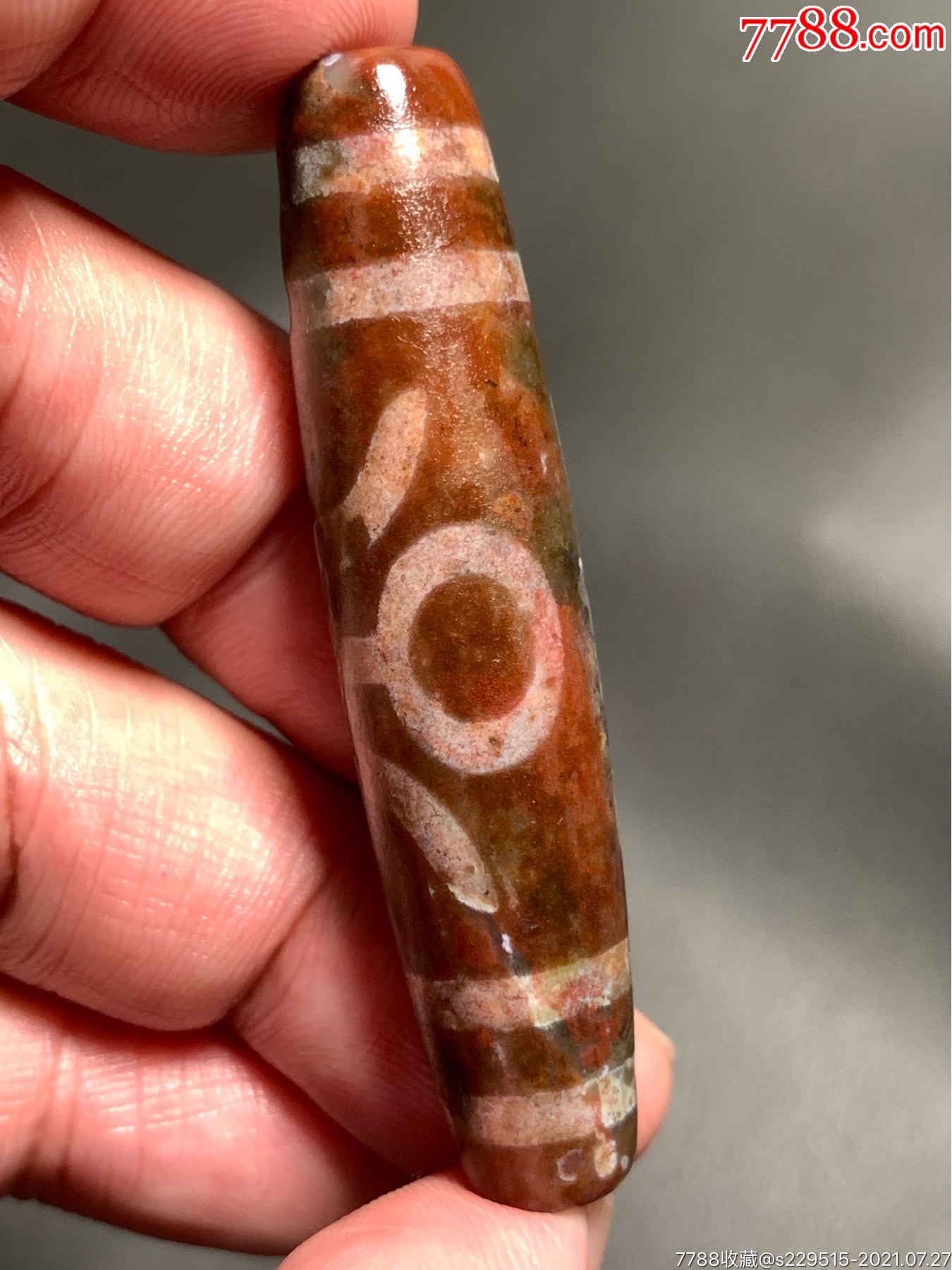 藏传带朱砂贵人象雄大天珠57.5*13毫米_价格50元【珠颜不改】_第1张