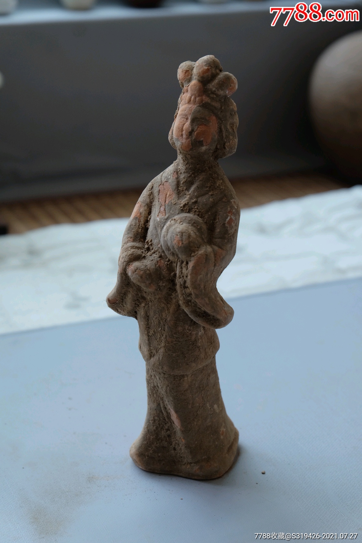 唐代侍女陶俑唐宫夜宴-灰陶-7788收藏