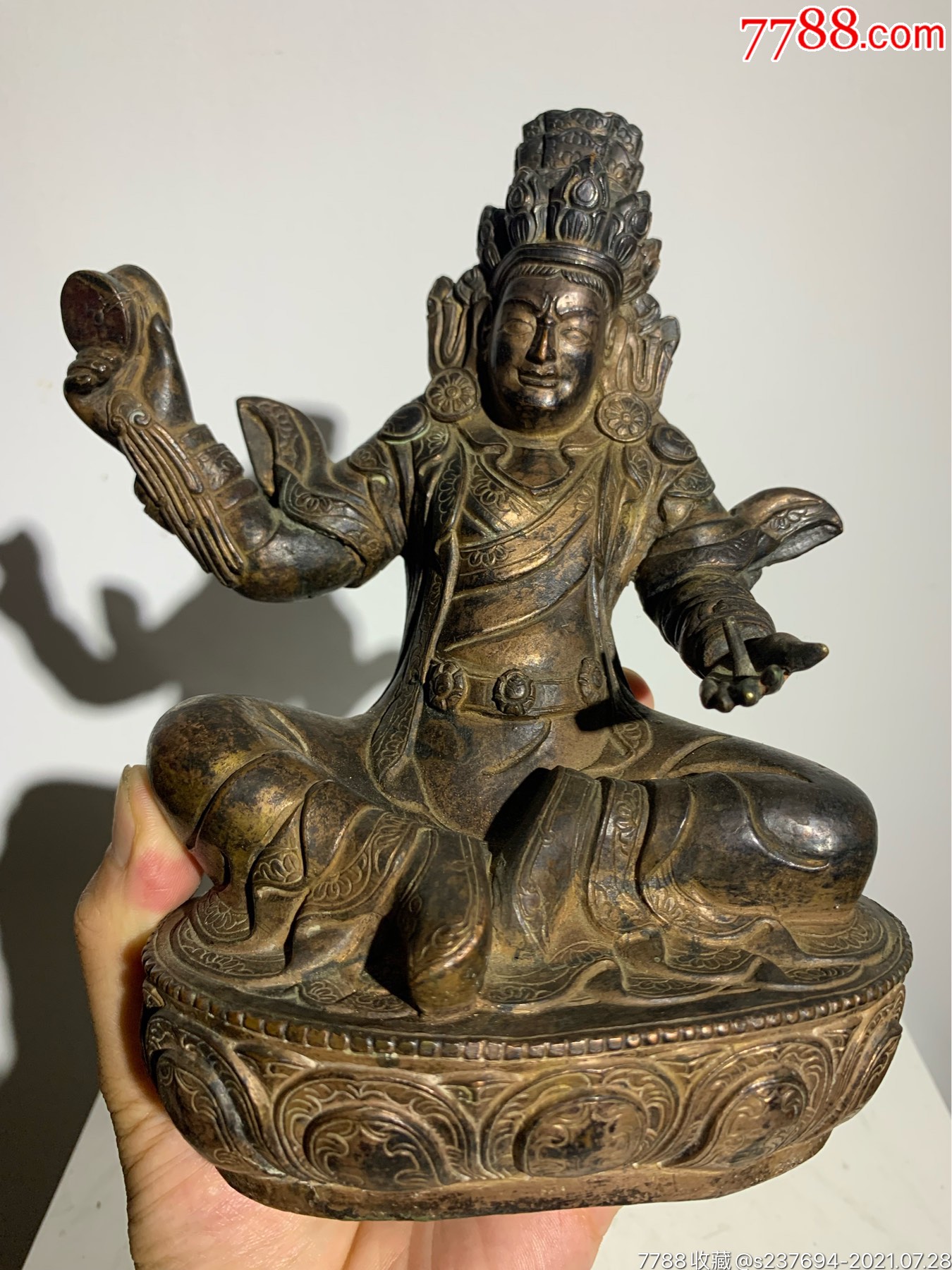 清代藏传佛教莲花生大师_铜像/铜佛像_第1张_7788钟表收藏
