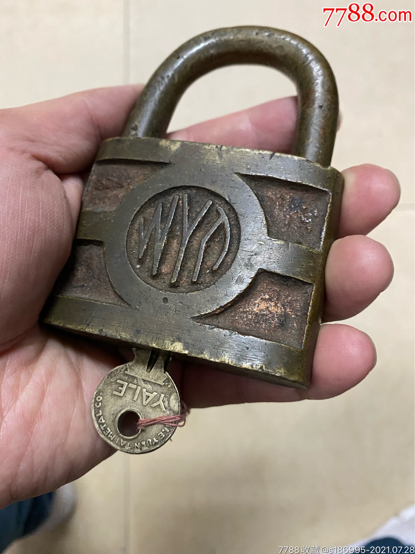民国进口老铜锁yale