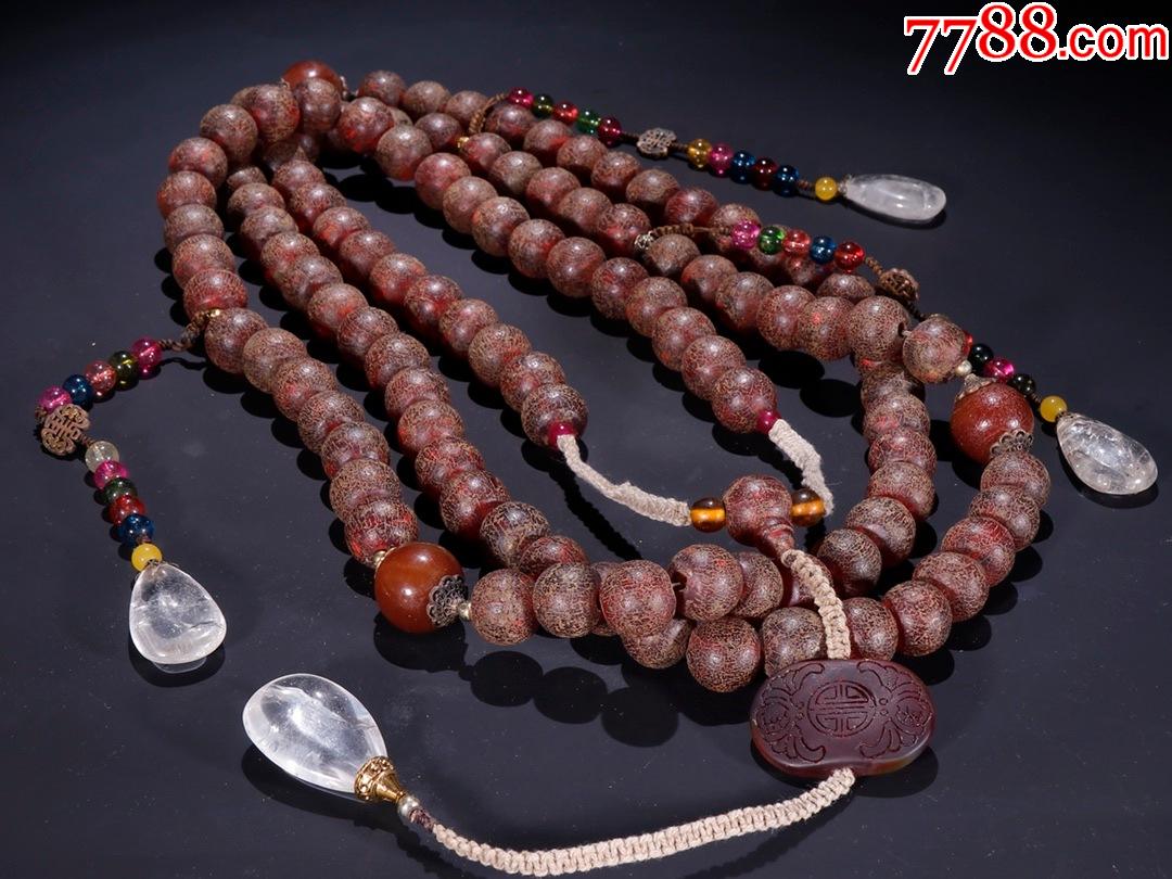 【老琥珀108子朝珠】