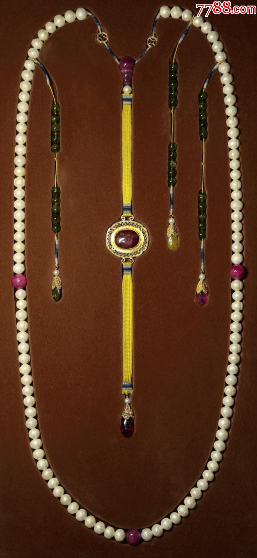 宫廷珠饰系列天然创汇期团寿纹珍珠一百零八朝珠