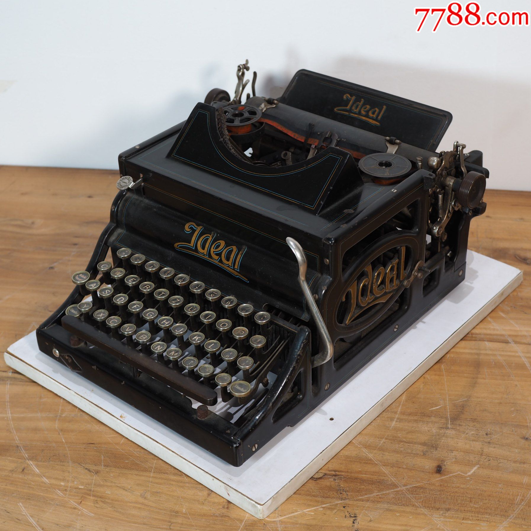 1911西洋古董德国理想牌ideal机械英文打字机打印机馆藏摆件稀有