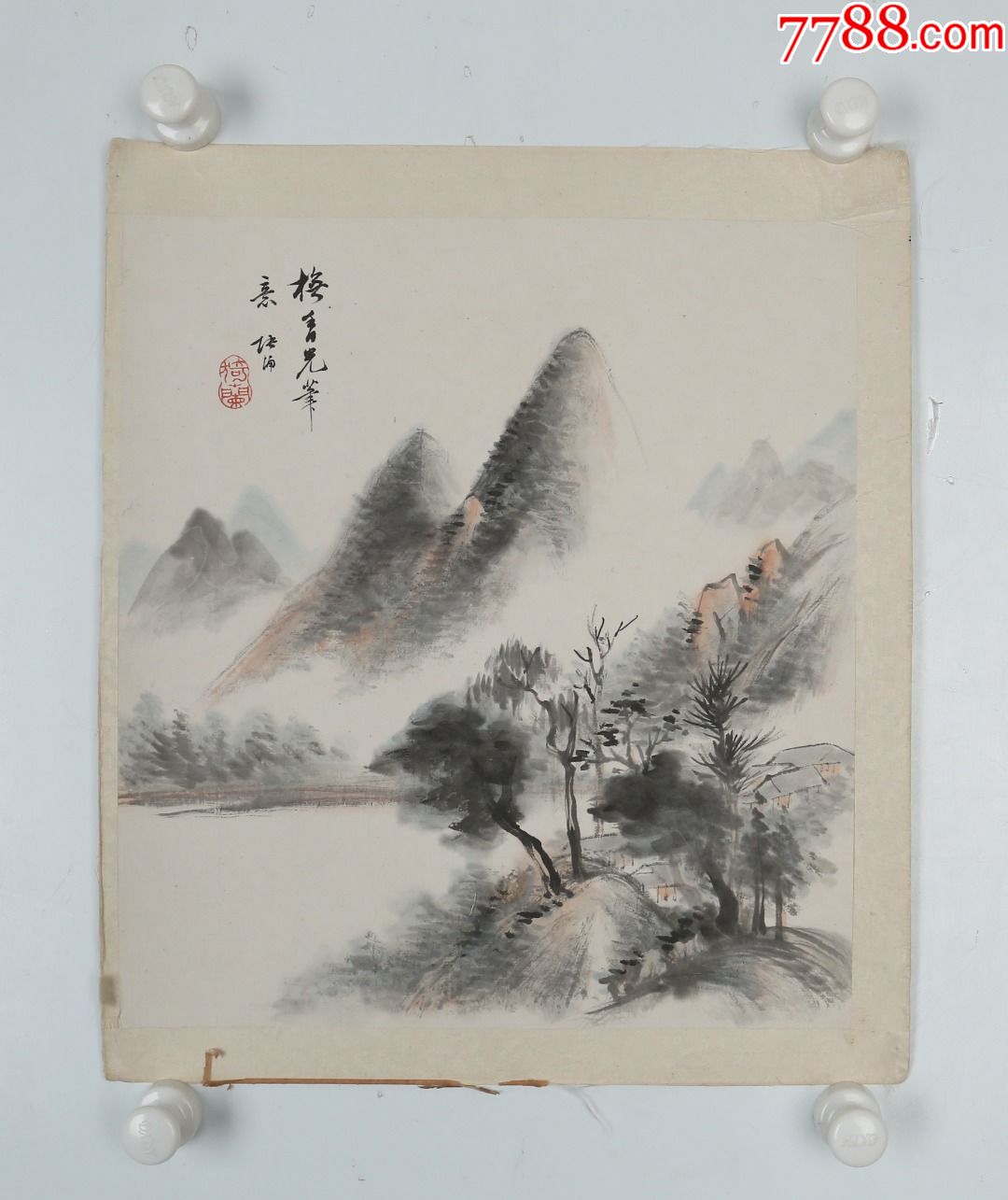 江苏苏州画家张涌云山图纸本镜片原装原裱