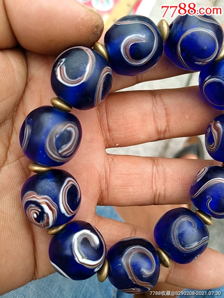 琉璃绞胎玻璃珠手串