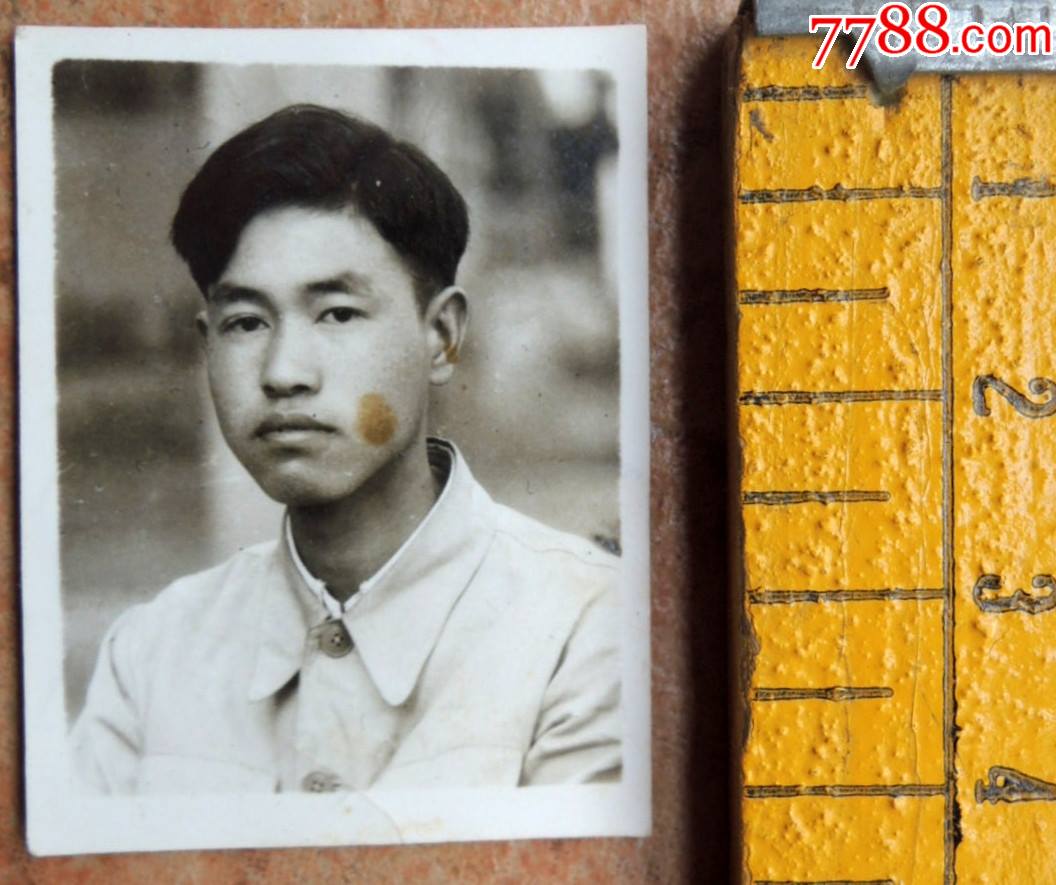 老照片收藏210619-1959年朴实中山装革命男青年-背赠款