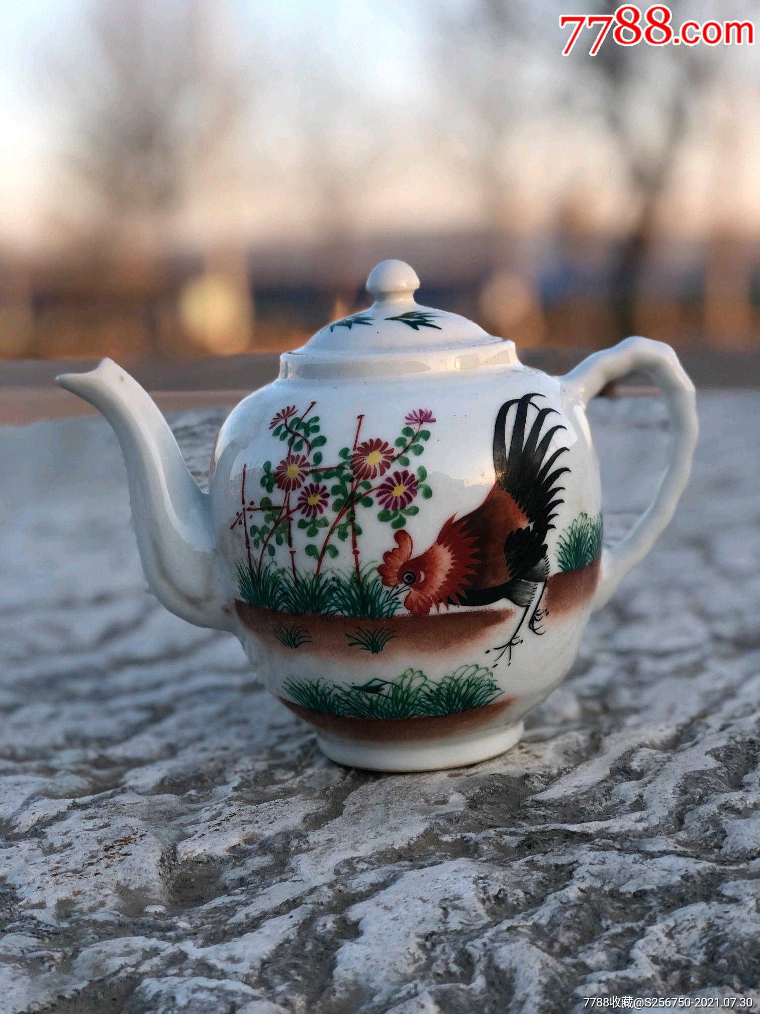 下乡所得景德镇瓷鸡茶壶