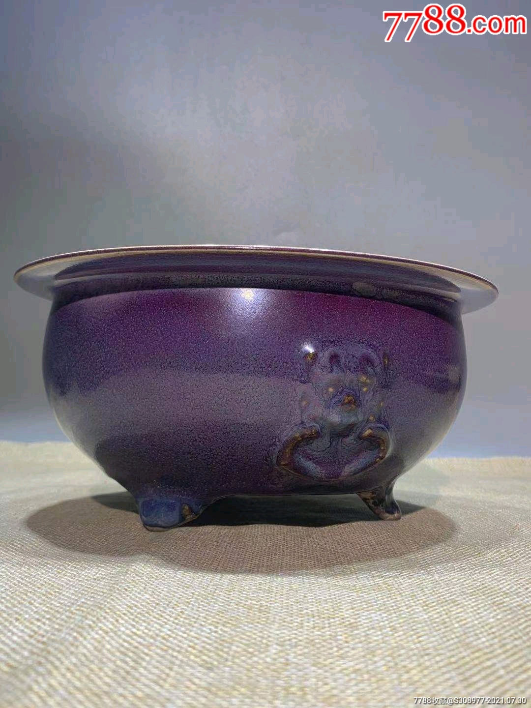 宋代钧窑满红香炉_花釉/窑变瓷_第2张_7788瓷器